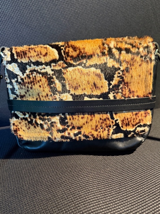 Clare V Handbags - RARE Clare V. Snakeskin Pony Hair Leather Crossbody Bag